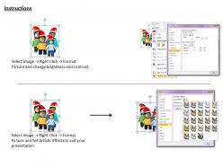 1013 3d family with santa hat ppt graphics icons powerpoint