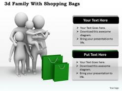 1013 3d family with shopping bags ppt graphics icons powerpoint