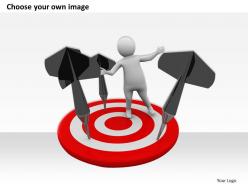 1013 3d man aiming on target ppt graphics icons powerpoint
