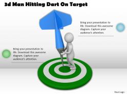 1013 3d man hitting dart on target ppt graphics icons powerpoint