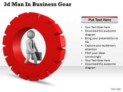 1013 3d Man In Business Gear Ppt Graphics Icons Powerpoint