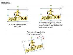 1013 3d man on ambition ppt graphics icons powerpoint
