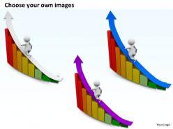 1013 3d man on growth graph ppt graphics icons powerpoint