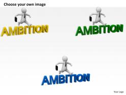 1013 3d man on his ambition ppt graphics icons powerpoint