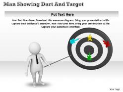 1013 3d man pointing on targets ppt graphics icons powerpoint