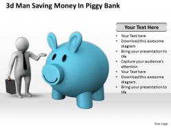 1013 3d man saving money in piggy bank ppt graphics icons powerpoint