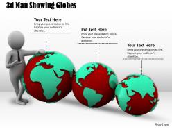 1013 3d Man Showing Globes Ppt Graphics Icons Powerpoint
