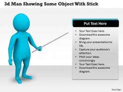 1013 3d man showing some object with stick ppt graphics icons powerpoint