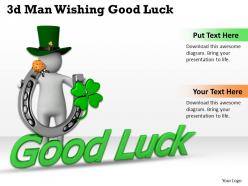 1013 3d man wishing good luck ppt graphics icons powerpoint