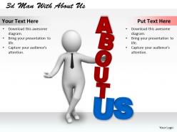 1013 3d Man With About Us Ppt Graphics Icons Powerpoint