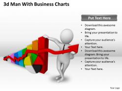 1013 3d man with business charts ppt graphics icons powerpoint