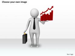 1013 3d man with business growth graph ppt graphics icons powerpoint