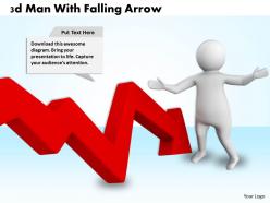1013 3d Man With Falling Arrow Ppt Graphics Icons Powerpoint