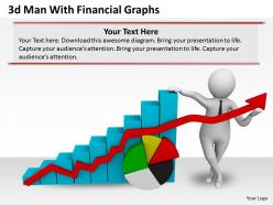 1013 3d man with financial graphs ppt graphics icons powerpoint