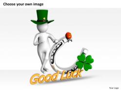 1013 3d Man With Good Luck Ppt Graphics Icons Powerpoint