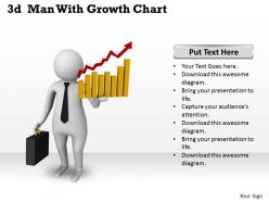1013 3d man with growth chart ppt graphics icons powerpoint