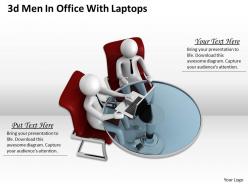 1013 3d Men In Office With Laptops Ppt Graphics Icons Powerpoint