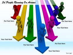 1013 3d People Running On Arrows Ppt Graphics Icons Powerpoint