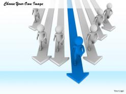 1013 3d people running on arrows ppt graphics icons powerpoint