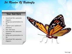 1013 3d render of butterfly ppt graphics icons powerpoint