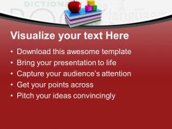 1013 books with apple and blocks education theme powerpoint templates ppt themes and graphics