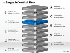 1013 busines ppt diagram 10 stages in vertical flow powerpoint template