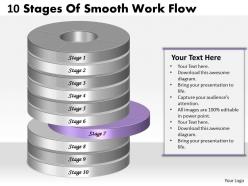 1013 busines ppt diagram 10 stages of smooth work flow powerpoint template