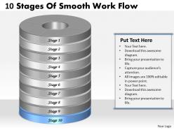 1013 busines ppt diagram 10 stages of smooth work flow powerpoint template