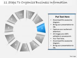 1013 busines ppt diagram 11 steps to organize business information powerpoint template