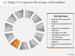 1013 busines ppt diagram 11 steps to organize business information powerpoint template