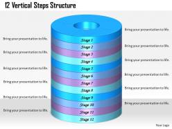 1013 Busines Ppt diagram 12 Vertical Steps Structure Powerpoint Template