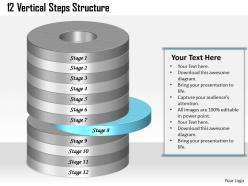 1013 busines ppt diagram 12 vertical steps structure powerpoint template