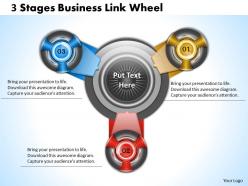 1013 Busines Ppt diagram 3 Stgaes Business Link Wheel Powerpoint Template