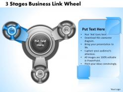 1013 busines ppt diagram 3 stgaes business link wheel powerpoint template
