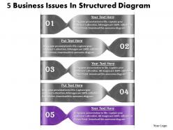 1013 busines ppt diagram 5 business issues in structured diagram powerpoint template