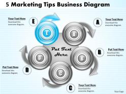 1013 busines ppt diagram 5 marketing tips business diagram powerpoint template