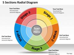 1013 busines ppt diagram 5 sections radial diagram powerpoint template