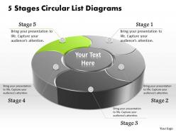 1013 busines ppt diagram 5 stages circular list diagrams powerpoint template