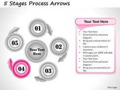1013 busines ppt diagram 5 stages process arrows powerpoint template