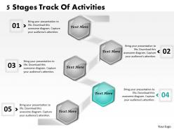 1013 busines ppt diagram 5 stages track of activities powerpoint template