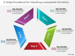 1013 busines ppt diagram 5 steps procedure for handling unexpected situation powerpoint template