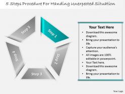 1013 busines ppt diagram 5 steps procedure for handling unexpected situation powerpoint template