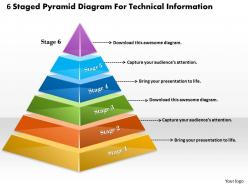 1013 busines ppt diagram 6 staged pyramid diagram for technical information powerpoint template