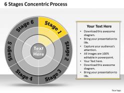 1013 busines ppt diagram 6 stages cocentric process powerpoint template