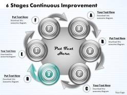 1013 busines ppt diagram 6 stages continuous improvement process powerpoint template