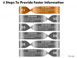 1013 busines ppt diagram 6 steps to provide faster information powerpoint template