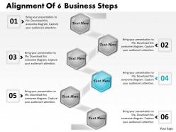 1013 busines ppt diagram alignment of 6 business steps powerpoint template