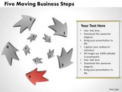 1013 busines ppt diagram five moving business steps powerpoint template