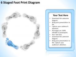 1013 business plan 6 staged foot print diagram powerpoint templates ppt backgrounds for slides