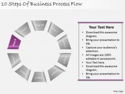 1013 business ppt diagram 10 steps of business process flow powerpoint template